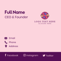 Circle Flower Leaf  Business Card Design