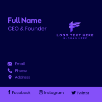 3D Company Letter F Business Card Design