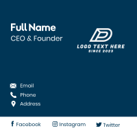 White Letter D Company  Business Card Design