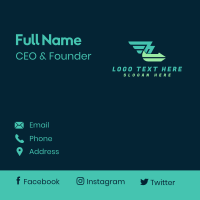 Wing Delivery Arrow Logistic Business Card Design