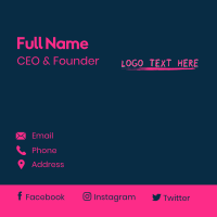 Pink Paint Wordmark Business Card Design