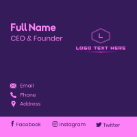 Neon Pink Futuristic Letter Business Card Design