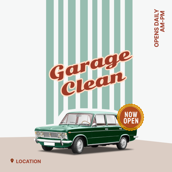 Garage Clean Instagram Post Design Image Preview