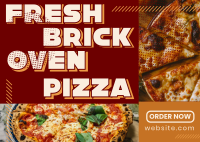 Yummy Brick Oven Pizza Postcard Design