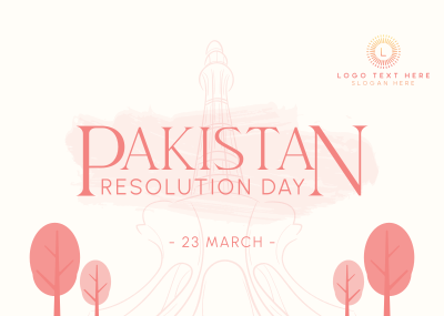 Pakistan Day Landmark Postcard Image Preview