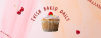 Pink cupcake Facebook cover Image Preview