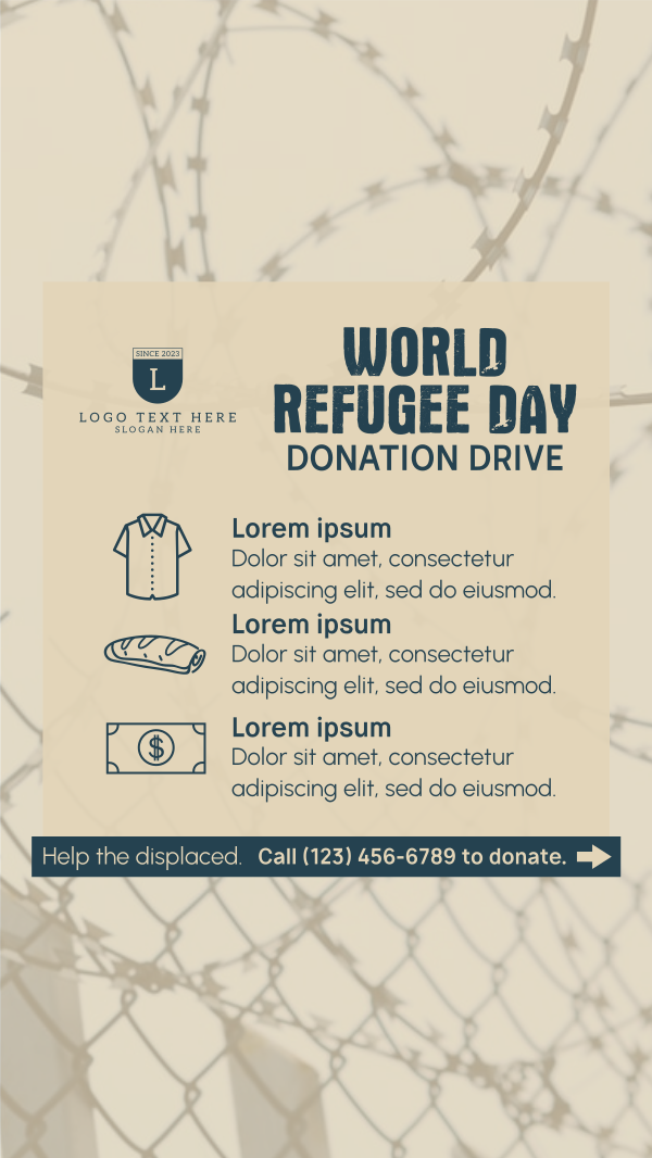 World Refugee Day Donation Drive Instagram Story Design Image Preview