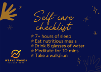 Self care checklist Postcard Image Preview