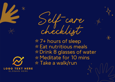 Self care checklist Postcard Image Preview