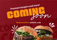 Burgers & More Coming Soon Postcard Design