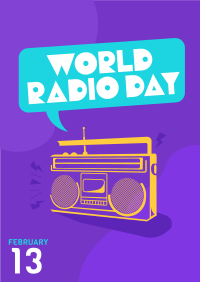 Retro Radio Day Poster Image Preview
