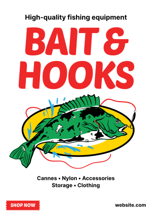 Bait & Hooks Fishing Poster Image Preview