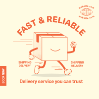 Delivery Package Mascot Instagram Post Design