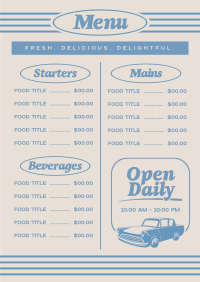 Vintage Retro Restaurant Menu Preview