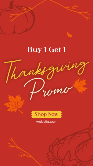 Thanksgiving Buy 1 Get 1 Facebook story Image Preview