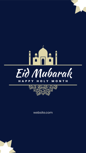 Eid Mubarak Mosque Facebook story Image Preview