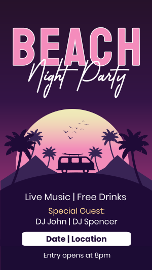 Beach Night Party Instagram story Image Preview