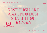 Minimalist Ash Wednesday Postcard Image Preview