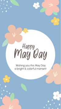 Happy May Day Flowers Facebook Story Design