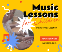 Music Lessons for Kids Facebook Post Design