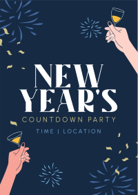 New Year Toast Countdown Flyer Design