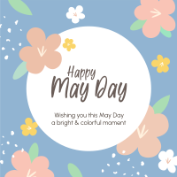 Happy May Day Flowers Linkedin Post Design