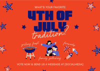 Quirky 4th of July Traditions Postcard Image Preview