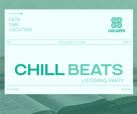 Minimal Chill Music Listening Party Facebook Post Design