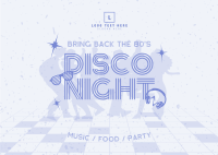 80s Disco Party Postcard Design