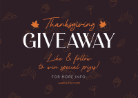 Thanksgiving Day Giveaway Postcard Design