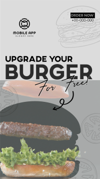 Free Burger Upgrade Facebook Story Design