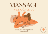 Best Massage Treatment Postcard Design