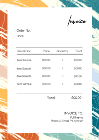 Modern Brush Strokes Invoice Image Preview