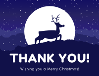 Rudolph Silhouette Thank You Card Design