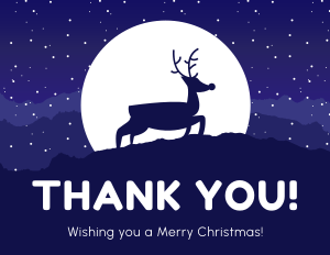 Rudolph Silhouette Thank You Card Image Preview