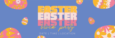 Easter Party Eggs Twitter header (cover) Image Preview