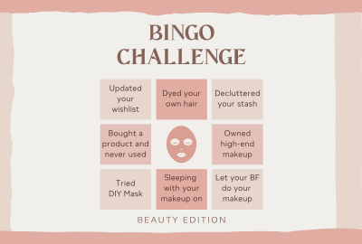 Beauty Bingo Challenge Pinterest board cover Image Preview