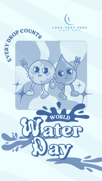 Cartoon Water Day YouTube short Image Preview