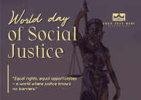 World Social Justice Day Postcard Design