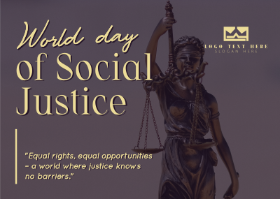 World Social Justice Day Postcard Image Preview