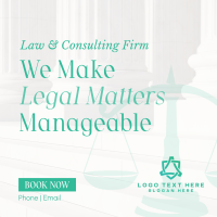 Making Legal Matters Manageable Instagram Post Design
