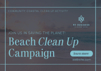 Beach Clean Up Drive Postcard Design