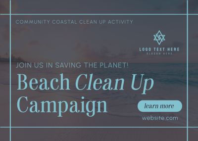 Beach Clean Up Drive Postcard Image Preview