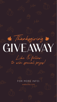 Thanksgiving Day Giveaway Instagram Story Design