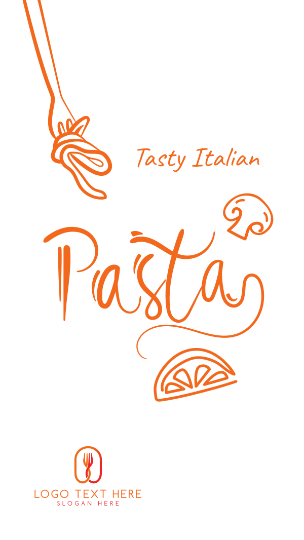 Italian Pasta Script Text Instagram Story Design Image Preview