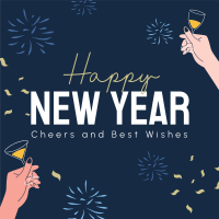 New Year Toast Greeting Instagram post Image Preview