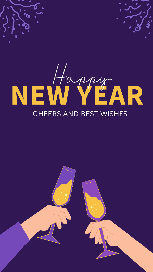 Cheers To New Year Instagram Story Design