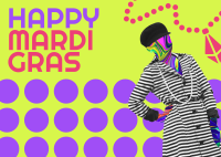 Mardi Gras Fashion Postcard Image Preview