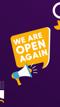 We Are Open Again Facebook story Image Preview