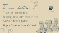 Medical Doctors Lineart Facebook Event Cover Design